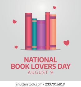 vector graphic of National Book Lovers Day good for National Book Lovers Day celebration. flat design. flyer design.flat illustration.