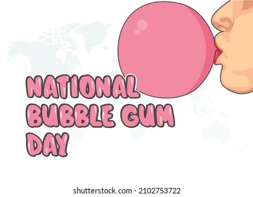 vector graphic of national bubble gum day good for national bubble gum day celebration. flat design. flyer design.flat illustration.