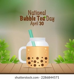 vector graphic of national bubble tea day good for national bubble tea day celebration. flat design. flyer design.flat illustration.