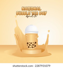 vector graphic of national bubble tea day good for national bubble tea day celebration. flat design. flyer design.flat illustration.