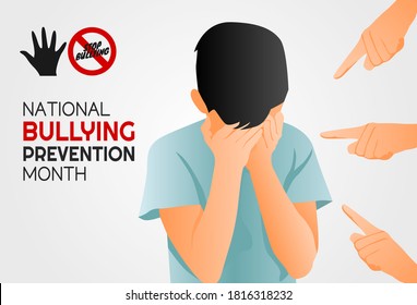 Vector graphic of national bullying prevention month good for national bullying prevention month celebration. flat design. flyer design.flat illustration.	