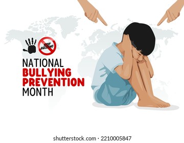 vector graphic of national bullying prevention month good for national bullying prevention month celebration. flat design. flyer design.flat illustration.	