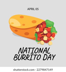 vector graphic of national burrito day good for national burrito day celebration. flat design. flyer design.flat illustration.