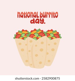 vector graphic of national burrito day for national burrito day celebration.