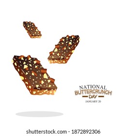 vector graphic of national buttercrunch day good for national buttercrunch day celebration. flat design. flyer design.flat illustration.