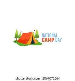 vector graphic of national camp day good for national camp day celebration. flat design. flyer design.flat illustration.