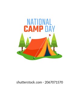 vector graphic of national camp day good for national camp day celebration. flat design. flyer design.flat illustration.