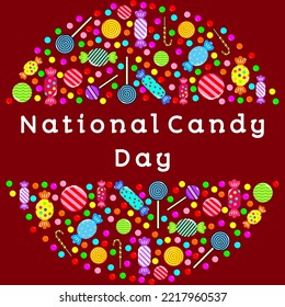 vector graphic of national candy day good for national candy day celebration. flat design. flyer design.flat illustration.
