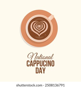 vector graphic of National Cappuccino Day ideal for National Cappuccino Day celebration.