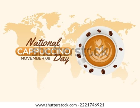vector graphic of national cappuccino day good for national cappuccino day celebration. flat design. flyer design.flat illustration.