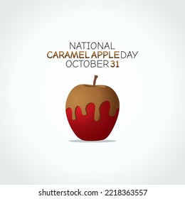 vector graphic of national caramel apple day good for national caramel apple day celebration. flat design. flyer design.flat illustration.