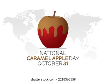 vector graphic of national caramel apple day good for national caramel apple day celebration. flat design. flyer design.flat illustration.