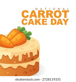 gráfico vetorial do Dia Nacional do Bolo de Cenoura ideal para a celebração do Dia Nacional do Bolo de Cenoura