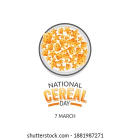 vector graphic of national cereal day good for cereal day celebration. flat design. flyer design.flat illustration.