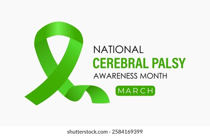 Vector graphic of National Cerebral Palsy Awareness Month is observed every year in March. That affect movement, muscle tone, and posture. Contribute to organizations dedicated to CP research, support