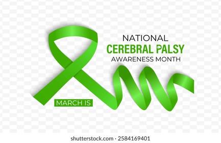 Vector graphic of National Cerebral Palsy Awareness Month is observed every year in March. That affect movement, muscle tone, and posture. Contribute to organizations dedicated to CP research, support