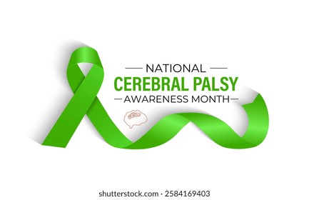 Vector graphic of National Cerebral Palsy Awareness Month is observed every year in March. That affect movement, muscle tone, and posture. Contribute to organizations dedicated to CP research, support