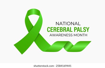 Vector graphic of National Cerebral Palsy Awareness Month is observed every year in March. That affect movement, muscle tone, and posture. Contribute to organizations dedicated to CP research, support