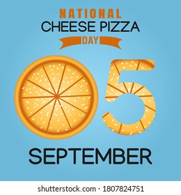 vector graphic of national cheese pizza day good for national cheese pizza day celebration. flat design. flyer design.flat illustration.	
