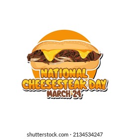 Vector Graphic Of National Cheese Steak Day Good For National Cheese Steak Day Celebration. Flat Design. Flyer Design.flat Illustration.	