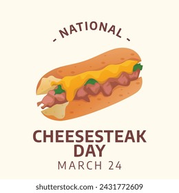 vector graphic of National Cheesesteak Day ideal for National Cheesesteak Day celebration.