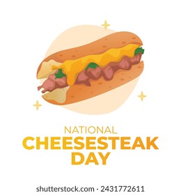 vector graphic of National Cheesesteak Day ideal for National Cheesesteak Day celebration.