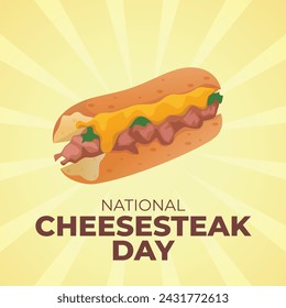 Vektor-Grafik des National Cheesesteak Day ideal für National Cheesesteak Day Feier.