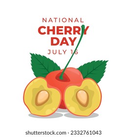 vector graphic of National Cherry Day good for National Cherry Day celebration. flat design. flyer design.flat illustration.