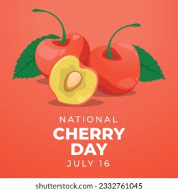 vector graphic of National Cherry Day good for National Cherry Day celebration. flat design. flyer design.flat illustration.