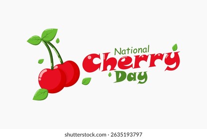 vector graphic of National Cherry Day, ideal for National Cherry Day celebration.
