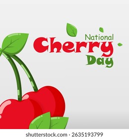 vector graphic of National Cherry Day, ideal for National Cherry Day celebration.