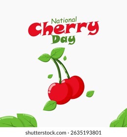 vector graphic of National Cherry Day, ideal for National Cherry Day celebration.