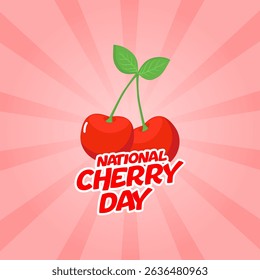 Vector graphic of National Cherry Day for National Cherry Day celebration.