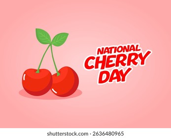 Vector graphic of National Cherry Day for National Cherry Day celebration.