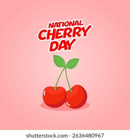 Vector graphic of National Cherry Day for National Cherry Day celebration.