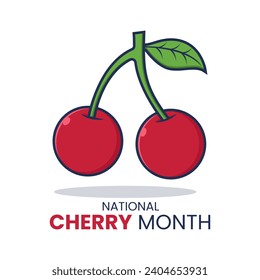 Vector graphic of national cherry month