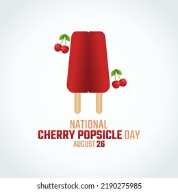 vector graphic of national cherry popsicle day good for national cherry popsicle day celebration. flat design. flyer design.flat illustration.