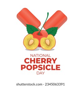 vector graphic of National Cherry Popsicle Day good for National Cherry Popsicle Day celebration. flat design. flyer design.flat illustration.