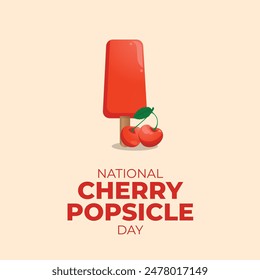 vector graphic of National Cherry Popsicle Day ideal for National Cherry Popsicle Day celebration.