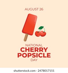 vector graphic of National Cherry Popsicle Day ideal for National Cherry Popsicle Day celebration.