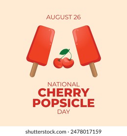 vector graphic of National Cherry Popsicle Day ideal for National Cherry Popsicle Day celebration.