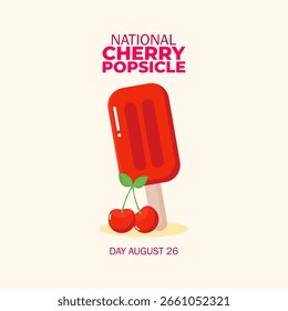 Gráfico vetorial do Dia Nacional do Picolé da Cereja para a celebração do Dia Nacional do Picolé da Cereja.