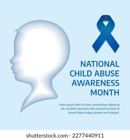 vector graphic of national child abuse awareness month good for national child abuse awareness month celebration. flat design. flyer design.flat illustration.