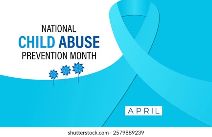 Vector graphic of National Child Abuse Prevention Month is April. An opportunity to inform, defend children, and promote their safety and development. Banner poster, flyer and background design.