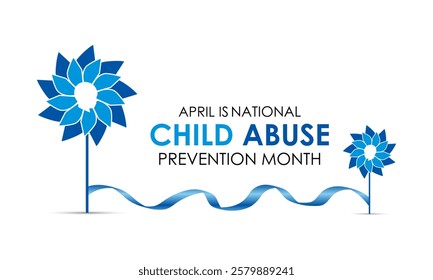 Vector graphic of National Child Abuse Prevention Month is April. An opportunity to inform, defend children, and promote their safety and development. Banner poster, flyer and background design.