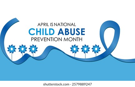 Vector graphic of National Child Abuse Prevention Month is April. An opportunity to inform, defend children, and promote their safety and development. Banner poster, flyer and background design.