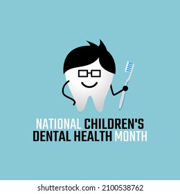 vector graphic of national children's dental health month good for national children's dental health month celebration. flat design. flyer design.flat illustration.