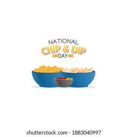 vector graphic of national chip and dip day good for national chip and dip day celebration. flat design. flyer design.flat illustration.