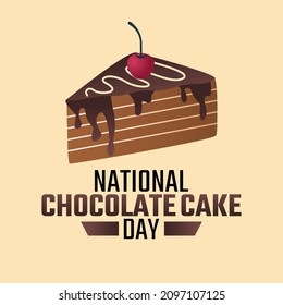 vector graphic of national chocolate cake day good for national chocolate cake day celebration. flat design. flyer design.flat illustration.