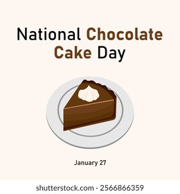 vector graphic of National Chocolate Cake Day good for national National Chocolate Cake Day celebration. flat design. flyer design.flat illustration.